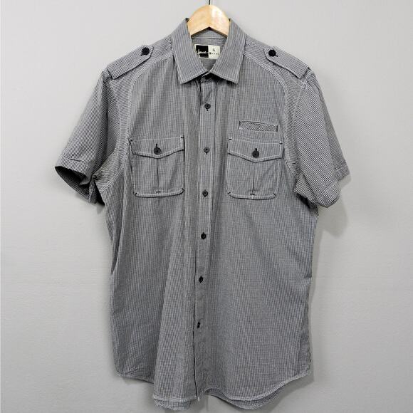 Howe Utility Shirt Size L Micro Check‎ Western Retro Rockabilly Casual Gingham - Picture 1 of 13